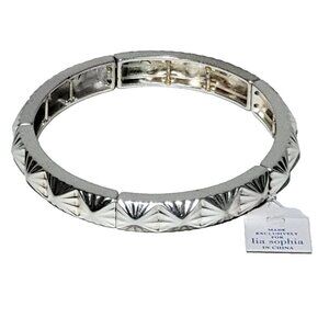 Lia Sophia Bracelet NWT Silver Tone Matte Stretch